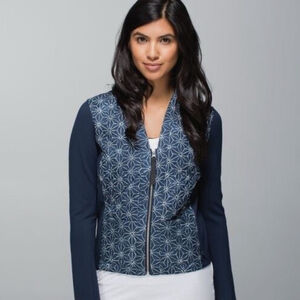 Lululemon Cardigan Again Exploded Sashiko Star Inkwell Ghost Jacket Patterned